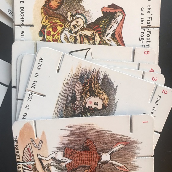 Vintage Alice in Wonderland notched card construction building set new in box - Picture 4 of 4